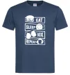 Мужская футболка Eat sleep boxing repeat Темно-синий Мужская футболка Eat sleep boxing repeat Темно-синий фото