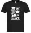 Мужская футболка Eat sleep boxing repeat Черный Мужская футболка Eat sleep boxing repeat Черный фото
