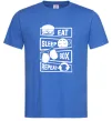 Мужская футболка Eat sleep boxing repeat Ярко-синий Мужская футболка Eat sleep boxing repeat Ярко-синий фото