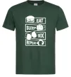 Мужская футболка Eat sleep boxing repeat Темно-зеленый Мужская футболка Eat sleep boxing repeat Темно-зеленый фото