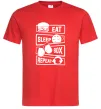 Мужская футболка Eat sleep boxing repeat Красный Мужская футболка Eat sleep boxing repeat Красный фото