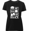 Жіноча преміум футболка Eat sleep boxing repeat Чорний фото