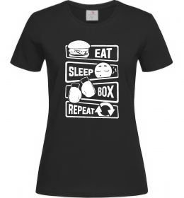 Женская футболка Eat sleep boxing repeat