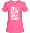 Жіноча футболка Eat sleep boxing repeat Яскраво-рожевий фото