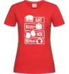 Жіноча футболка Eat sleep boxing repeat Червоний фото