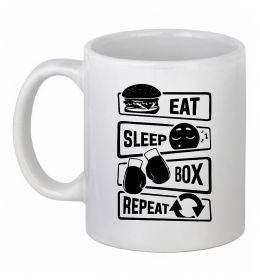 Чашка керамічна Eat sleep boxing repeat Чашка керамічна Eat sleep boxing repeat