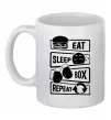 Чашка керамічна Eat sleep boxing repeat Білий Чашка керамічна Eat sleep boxing repeat Білий фото