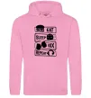 Чоловіча толстовка (худі) Eat sleep boxing repeat Рожевий фото