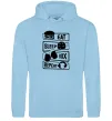 Чоловіча толстовка (худі) Eat sleep boxing repeat Блакитний фото