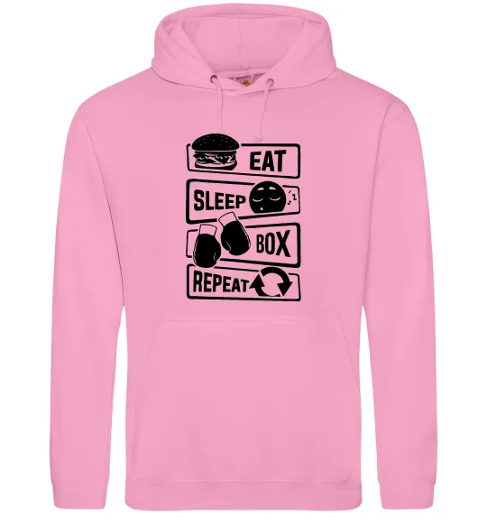 Жіноча толстовка (худі) Eat sleep boxing repeat Рожевий фото