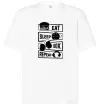 Футболка Оверсайз Eat sleep boxing repeat Белый фото