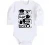Дитячий бодік Eat sleep boxing repeat Білий фото