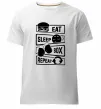 Мужская премиум футболка Eat sleep boxing repeat Белый фото