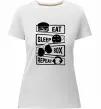 Жіноча преміум футболка Eat sleep boxing repeat Білий фото