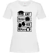 Жіноча футболка Eat sleep boxing repeat Білий фото
