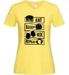 Жіноча футболка Eat sleep boxing repeat Лимонний фото