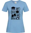Жіноча футболка Eat sleep boxing repeat Блакитний фото