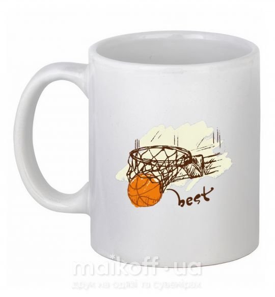Чашка керамічна Basketball best Білий фото