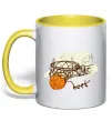 Чашка с цветной ручкой Basketball best Солнечно желтый фото