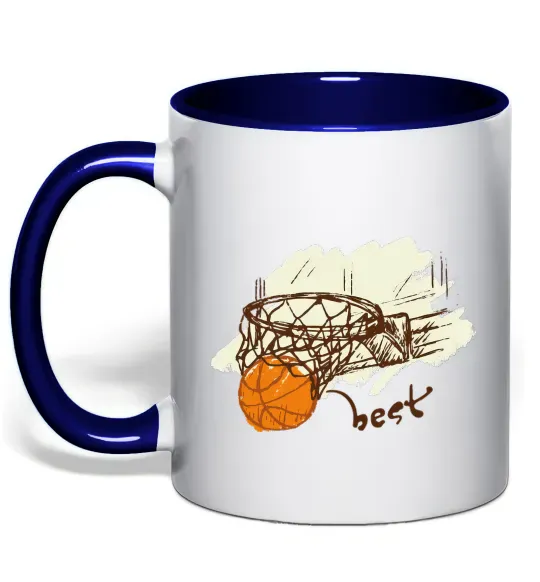 Чашка с цветной ручкой Basketball best Глубокий темно-синий фото