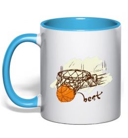 Чашка з кольоровою ручкою Basketball best