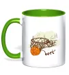 Чашка с цветной ручкой Basketball best Зеленый фото