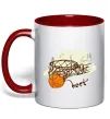 Чашка с цветной ручкой Basketball best Красный фото