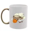 Чашка с цветной ручкой Basketball best Золото фото
