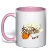 Чашка с цветной ручкой Basketball best Нежно розовый фото