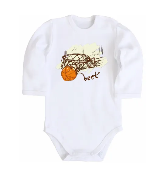 Детский боди Basketball best Белый фото