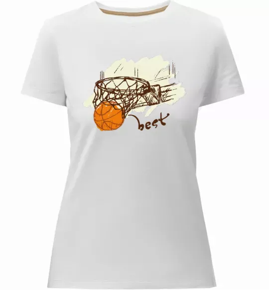 Женская премиум футболка Basketball best Белый фото