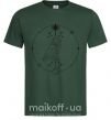 Мужская футболка Сова геометрия Темно-зеленый фото