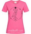 Жіноча футболка Сова геометрия Яскраво-рожевий фото