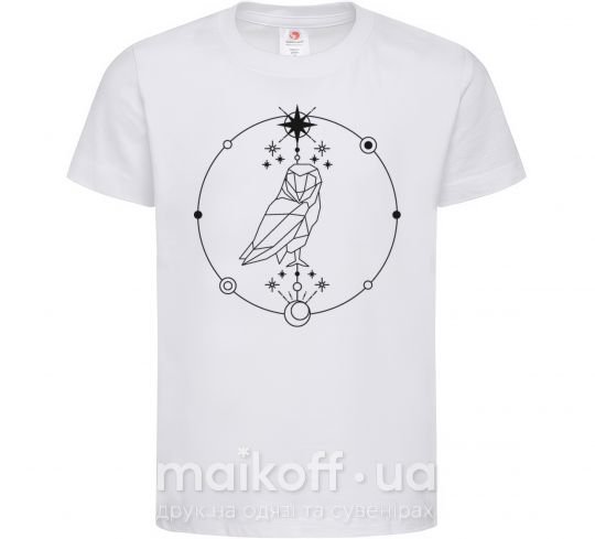 Детская футболка Сова геометрия Белый фото