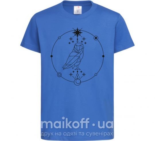 Детская футболка Сова геометрия Ярко-синий фото