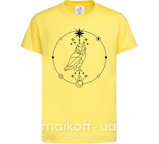 Детская футболка Сова геометрия Лимонный фото