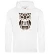 Мужская толстовка (худи) Сова бохо Белый Мужская толстовка (худи) Сова бохо Белый фото