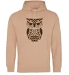 Мужская толстовка (худи) Сова бохо Песочный Мужская толстовка (худи) Сова бохо Песочный фото