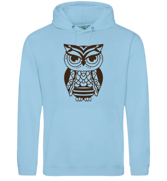 Жіноча толстовка (худі) Сова бохо Блакитний фото