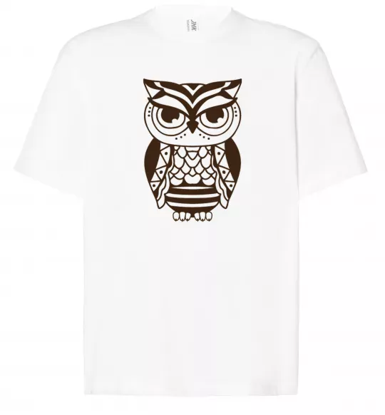 Футболка Оверсайз Сова бохо Білий фото