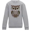 Детский Свитшот Сова бохо Серый меланж фото