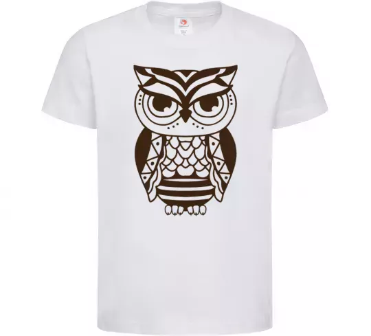 Детская футболка Сова бохо Белый фото
