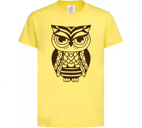 Детская футболка Сова бохо Лимонный фото