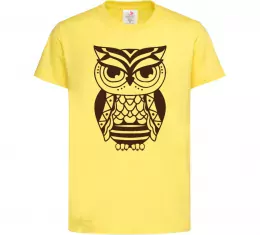 Детская футболка Сова бохо Лимонный фото