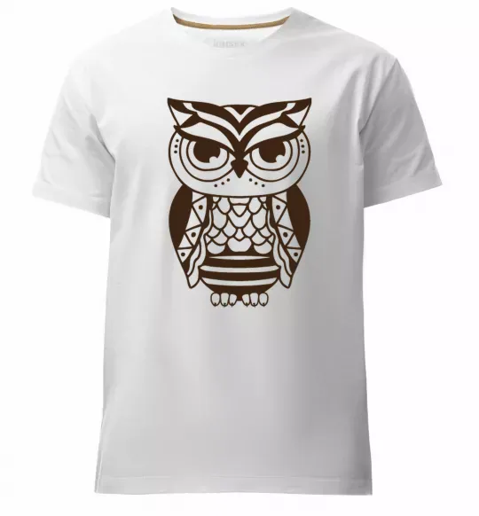 Мужская премиум футболка Сова бохо Белый фото