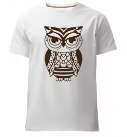 Мужская премиум футболка Сова зла Черный фото