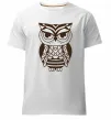 Мужская премиум футболка Сова бохо Белый фото