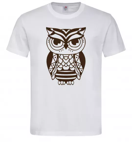 Чоловіча футболка Сова бохо Білий фото