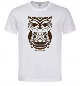 Мужская футболка Сова бохо Белый фото