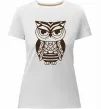 Женская премиум футболка Сова бохо Белый фото